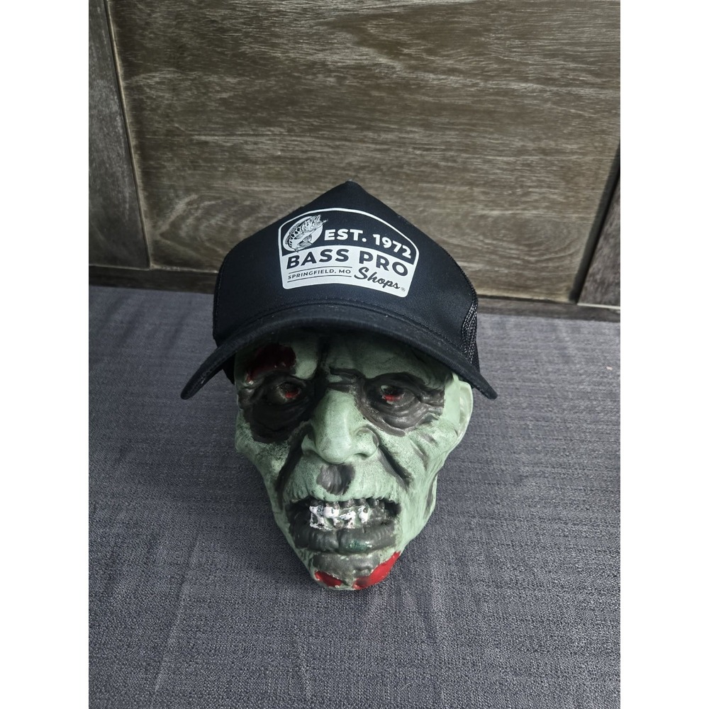 Bass Pro Shops Trucker Hat Black Snapback Mesh Cap EST 1972 Fishing
